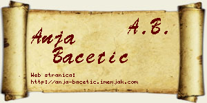 Anja Bacetić vizit kartica